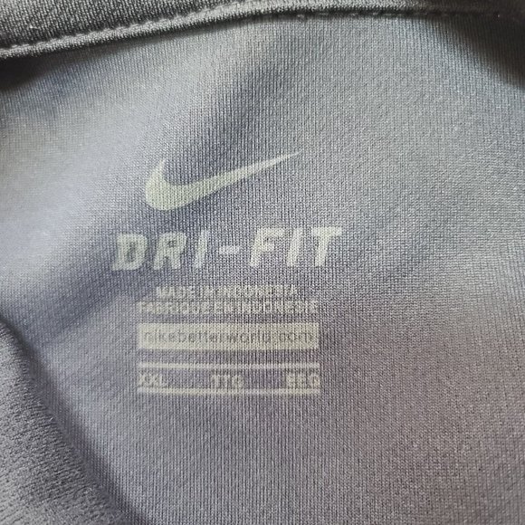 Nike Dri Fit XXL Dark Blue Short Sleeve Stretch 3 Button Pullover Polo Shirt - Picture 11 of 12